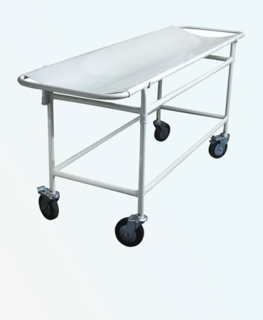 Stretcher on Trolley MP - 538. Durable stainless steel for hospitals & clinics. Secure seating, easy cleaning.