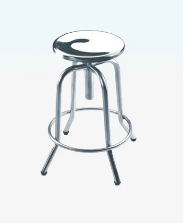NM Enterprises NM-1102 Bedside Stool. Durable stainless steel for hospitals & clinics. Secure seating, easy cleaning.