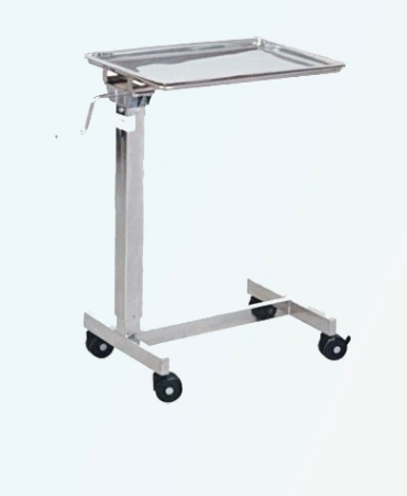 Instrument Table MP 530. Adjustable height, Stainless Steel top, 4 lockable casters. Hospital furniture for patient comfort & care.