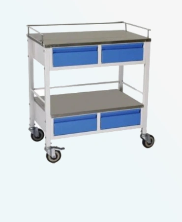 Medicine Trolley with 4 Drawers MP - 549, effortless and noiseless mobility. Durable, easy-clean design for hospitals & clinics.