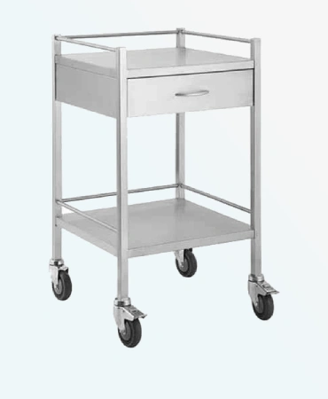 Medical Utility Trolley Two Shelves MP - 550. minimizes strain and fatigue. Hospital grade, aids patient care mobility & comfort.
