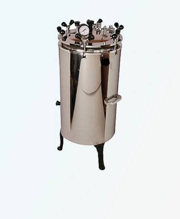 Verticle Double Drum Autoclave Wing Nut Type (S.S.) MP - 643, use high-pressure steam to achieve sterilization, used in in laboratories, hospitals, and small clinics