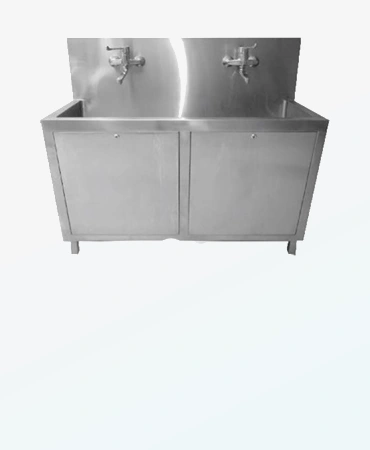 Scrub Station MP - 646,  used for scrubbing and disinfecting their hands and arms, surgical and medical procedures preparation sink