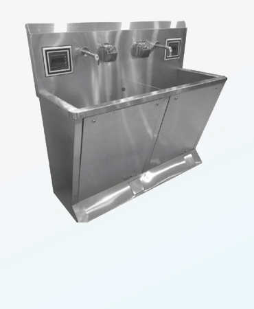 Scrub Station Automatic MP - 647, used for scrubbing and disinfecting their hands and arms, surgical and medical procedures preparation sink