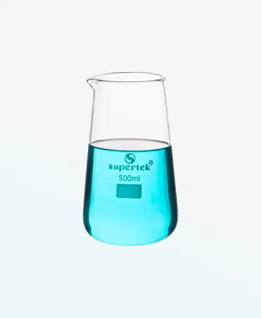 Supertek™ GW-1005 Philips Style Conical Beakers (250mL & 500mL), Spout Design, Perfect for Mixing & Pouring in School & College Labs.