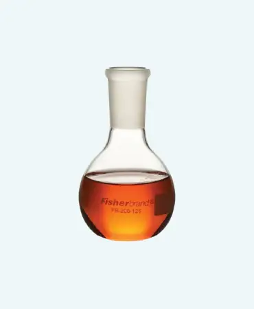 Fisherbrand™ GW-1008 Reusable Borosilicate Boiling Flasks (250mL - 500mL), Short Taper Neck, Flat Bottom - Perfect for Heating & Reflux Experiments in Local Schools & Labs.