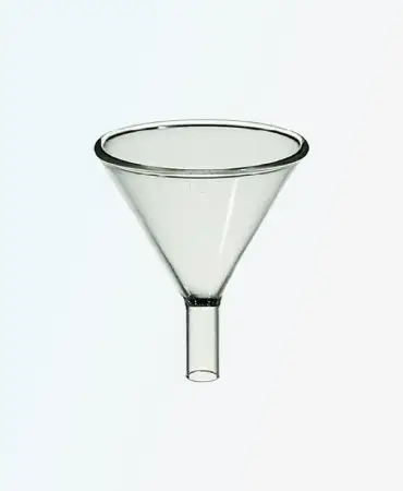 GW-1013 Borosilicate Funnel (3.5cm), Fire-polished Edges, Perfect for Safe & Precise Liquid Transfers in School & College Labs.