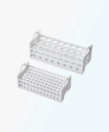 GW-1019 3-Tier Autoclavable Tube Rack (Polypropylene), Numbered & Lettered Rows, Perfect for Safe & Organized Sample Management in School & College Labs.